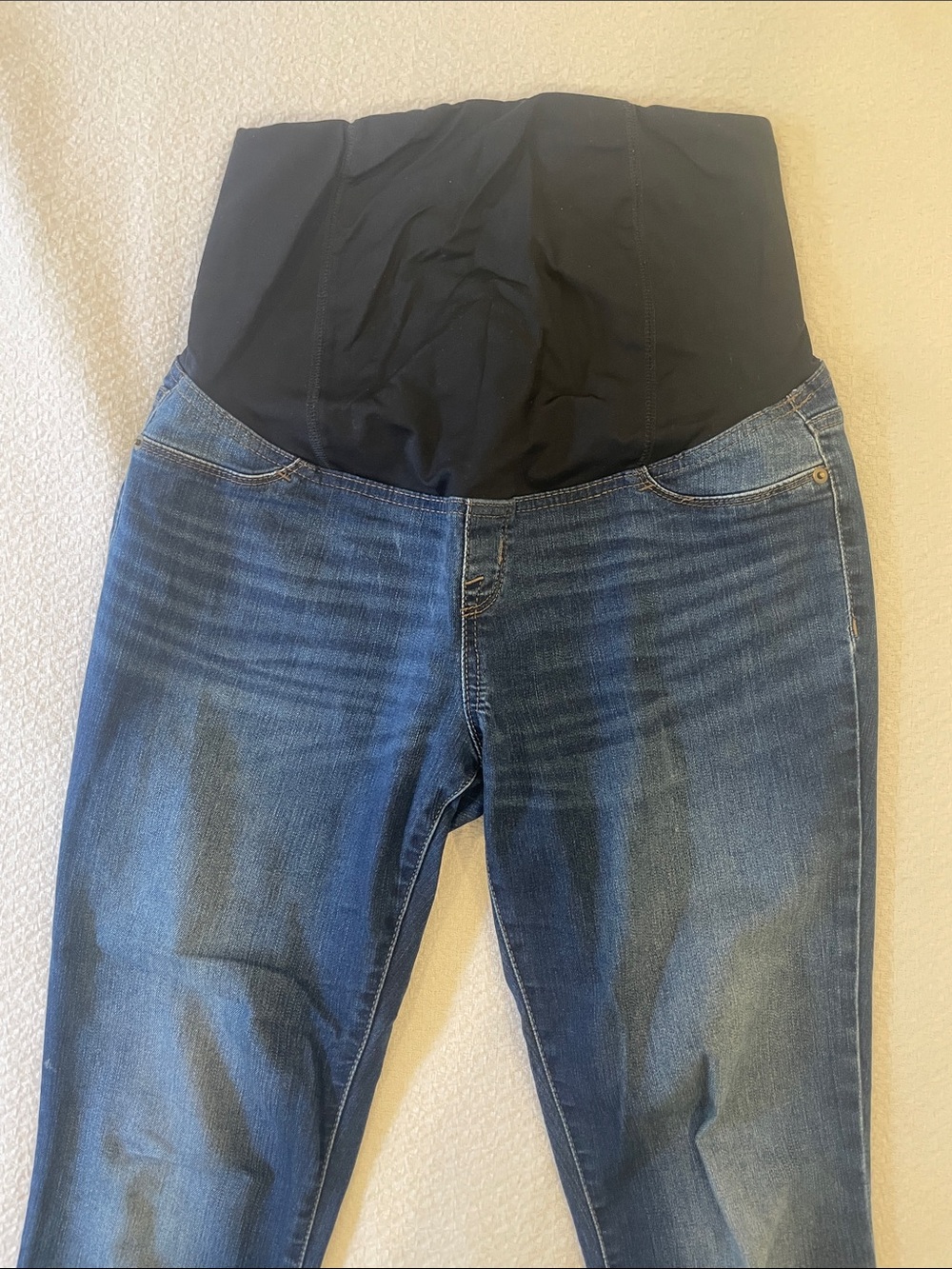 Isabel Maternity by Ingrid & Isabel Blue Denim Jeggings with Black Panel